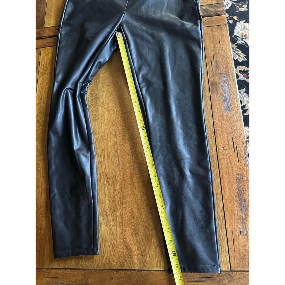 NWT LOFT Black Faux Leather Leggings Pants Womens M Pull On - Picture 9 of 10